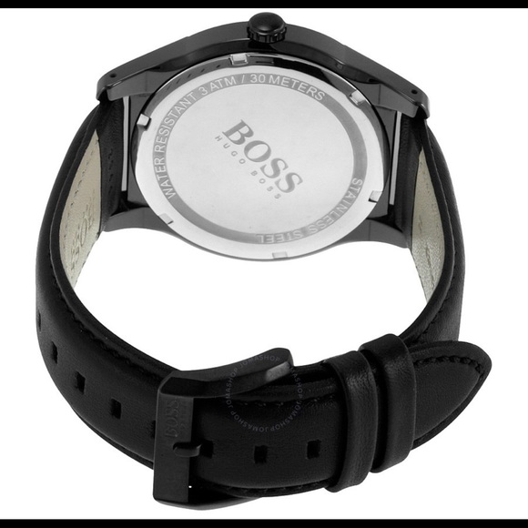 Men’s Hugo Boss Black Dial Leather Watch New - Picture 4 of 5